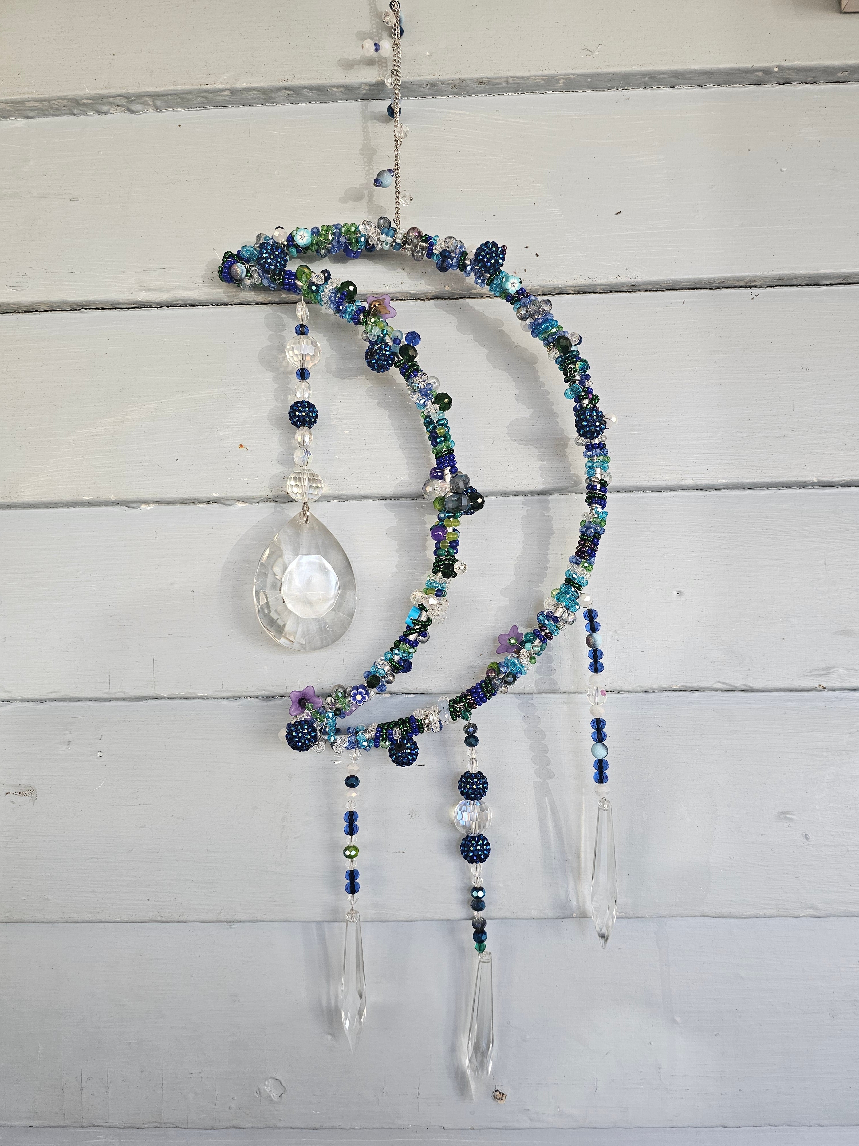 Midnight Tide Crescent Moon Suncatcher