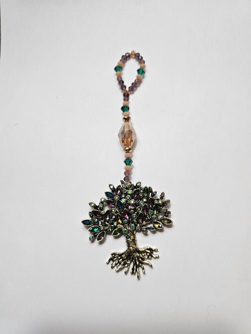 Crystal Tree of Life Rearview Mirror Charm